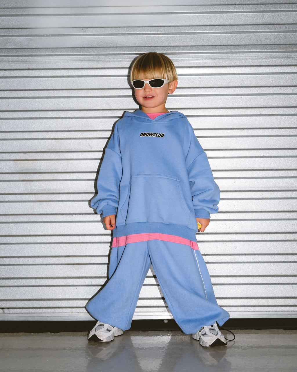 Wide Leg Track Pant - Periwinkle