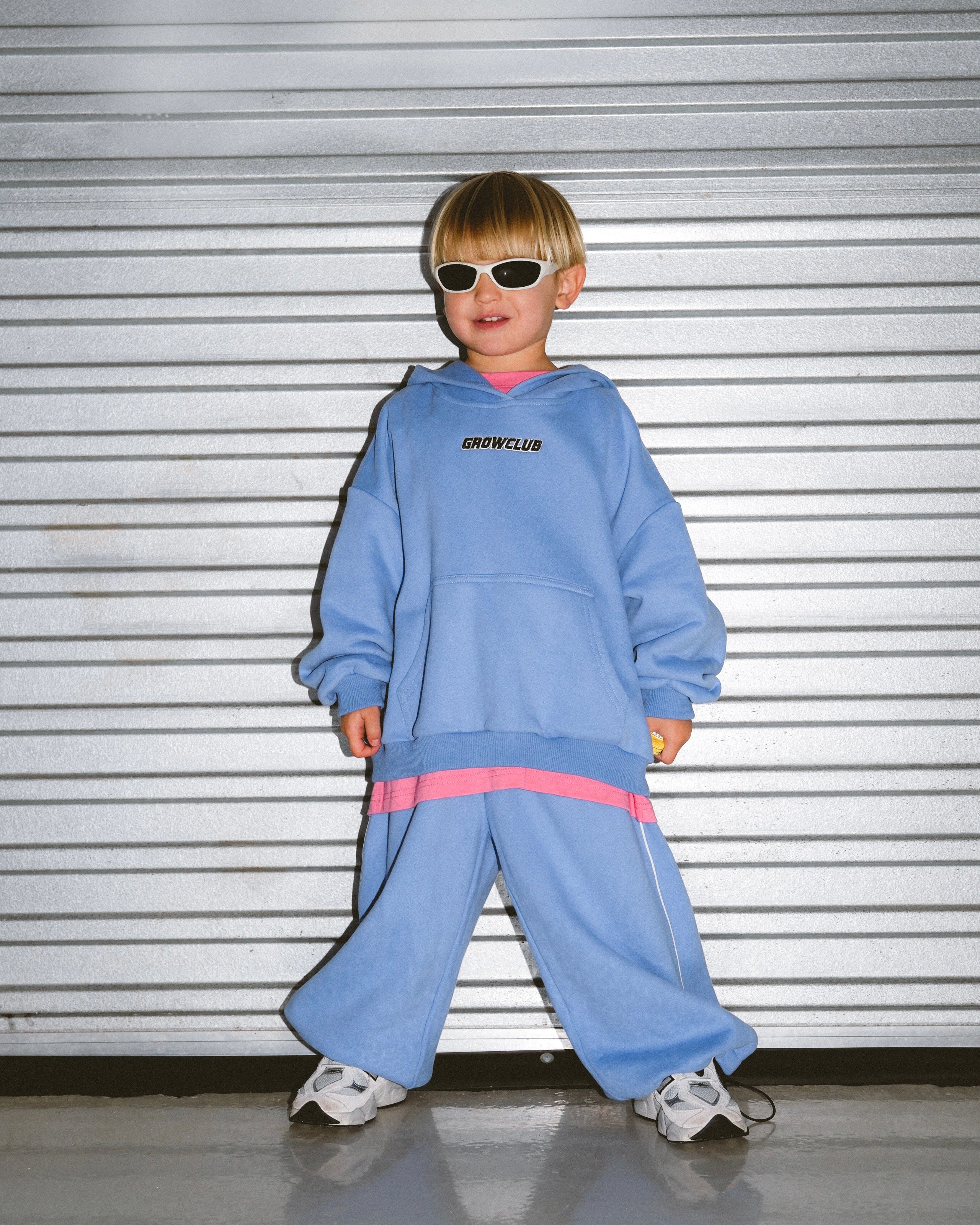 Wide Leg Track Pant - Periwinkle