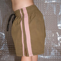 Racer Swim Short - Khaki/Pink