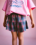 Frill Short - Navy Plaid