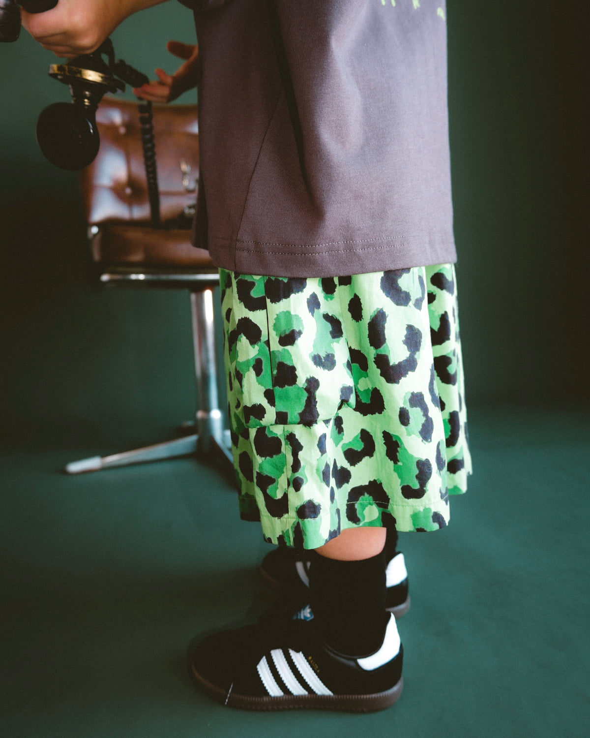 Leopard Cargo Short - Acid Lime