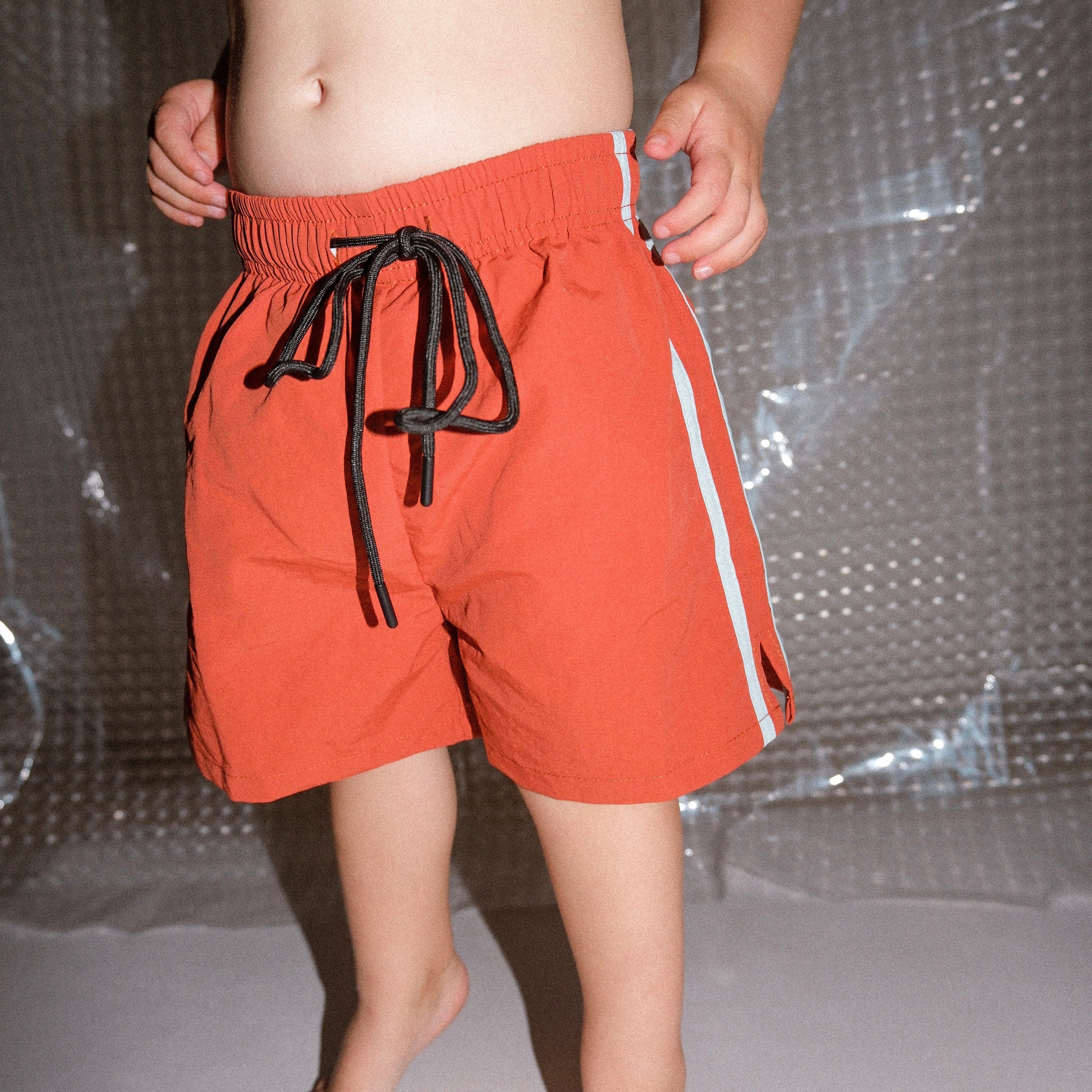 Racer Swim Short - Rust/Powder Blue