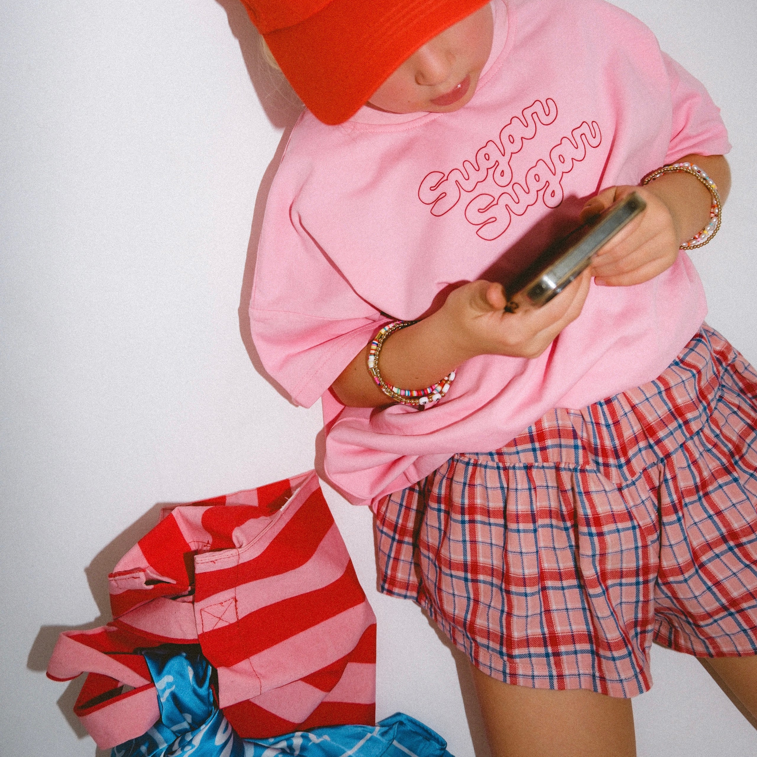 Frill Short - Plaid Pink