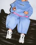 Wide Leg Track Pant - Periwinkle