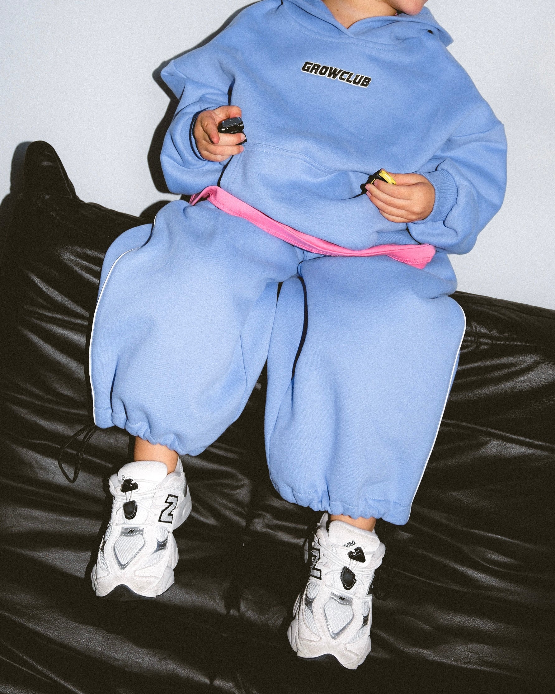 Wide Leg Track Pant - Periwinkle