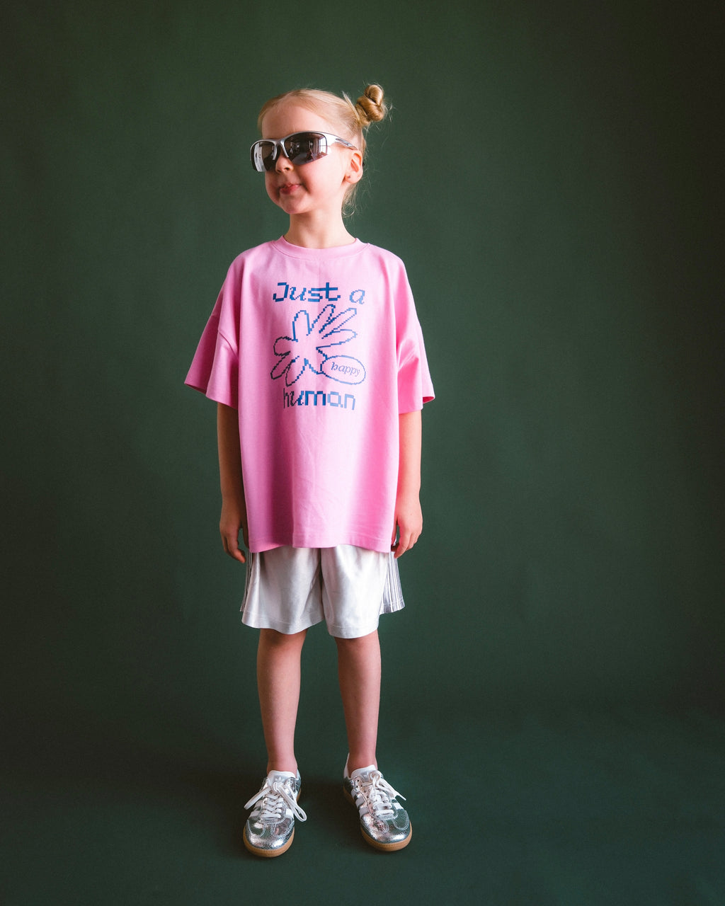 Happy Human Tee - Punchy Pink