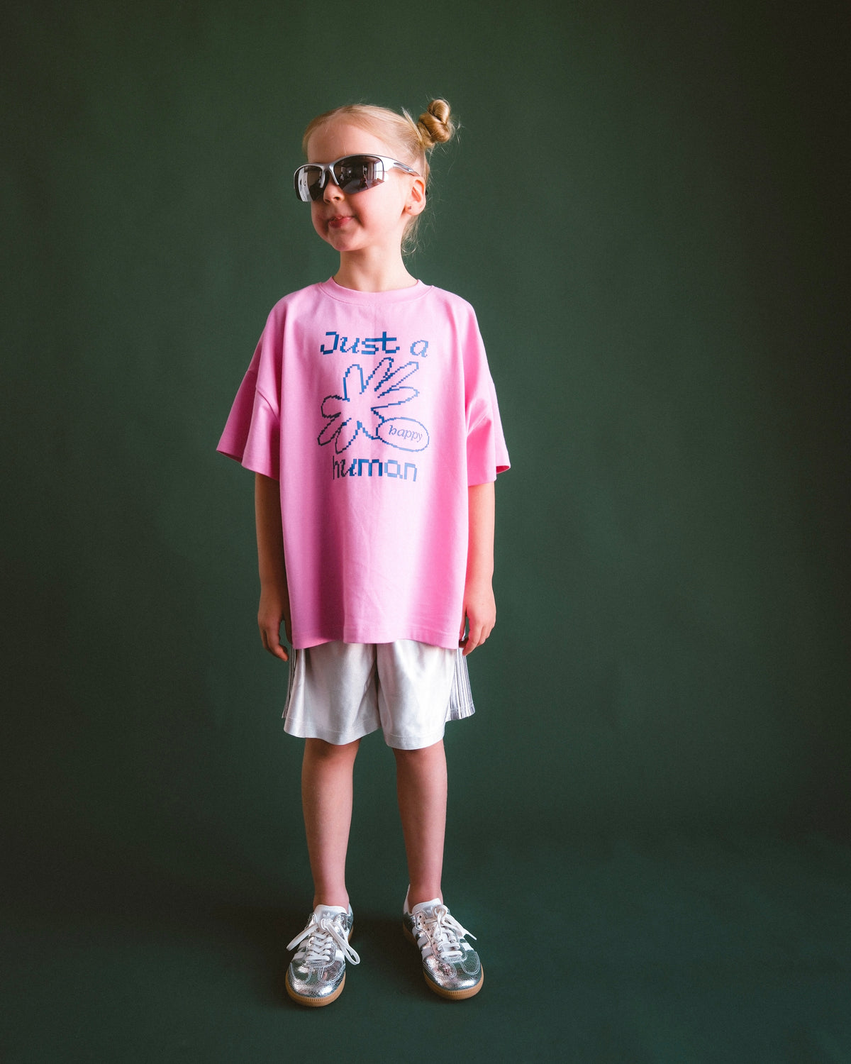 Happy Human Tee - Punchy Pink