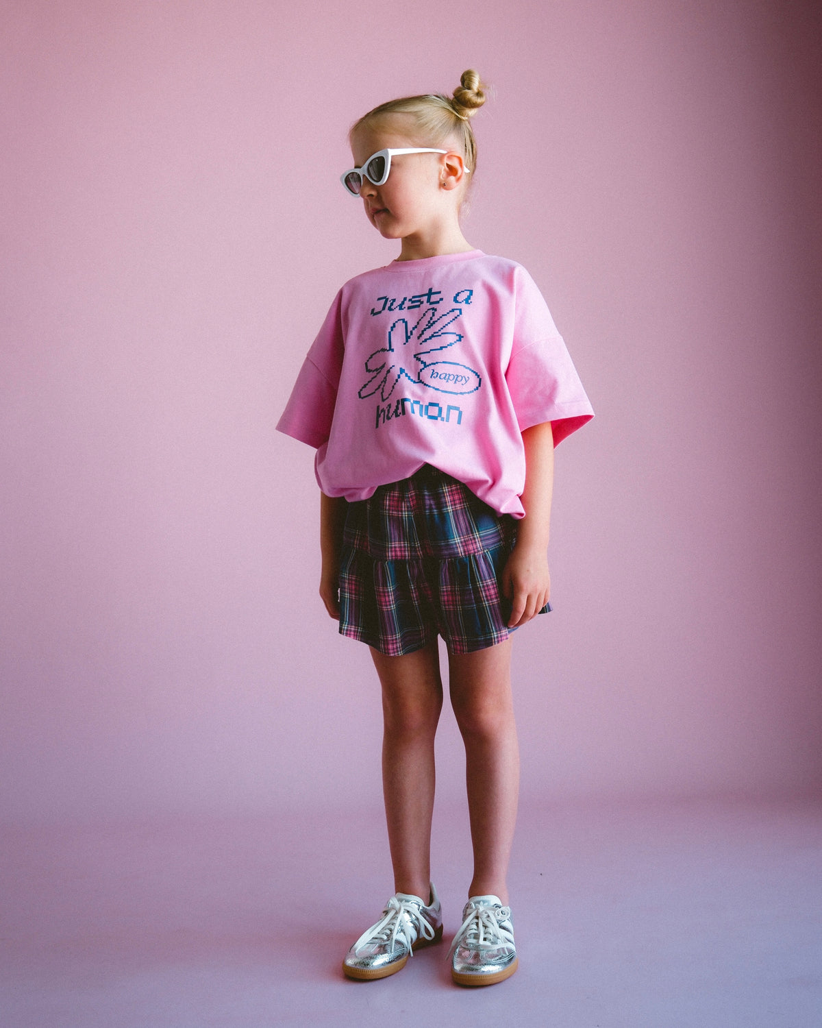 Happy Human Tee - Punchy Pink