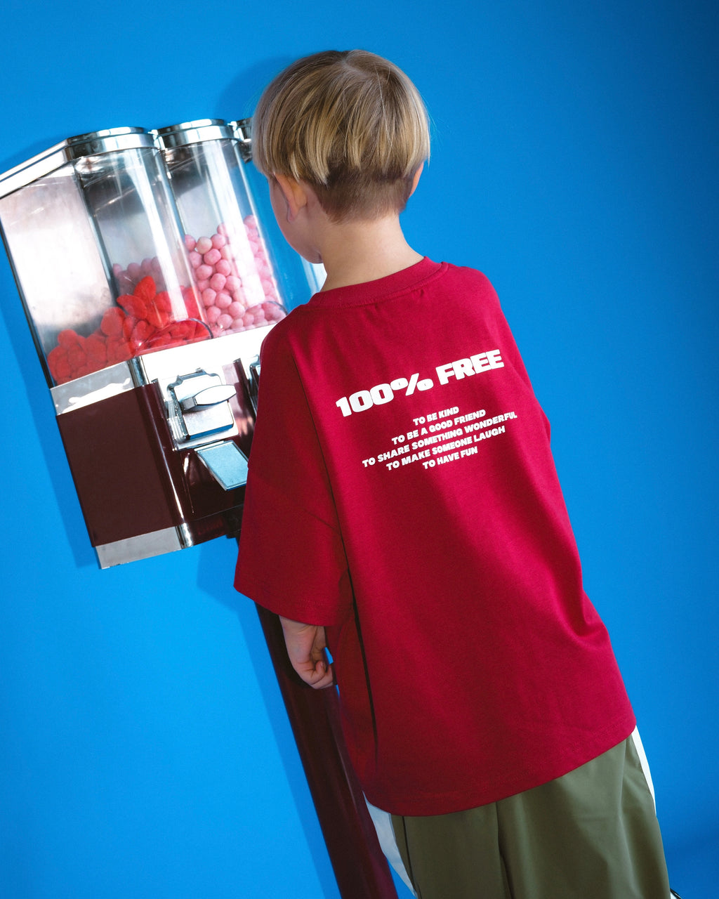 100% Free Tee - Dark Red