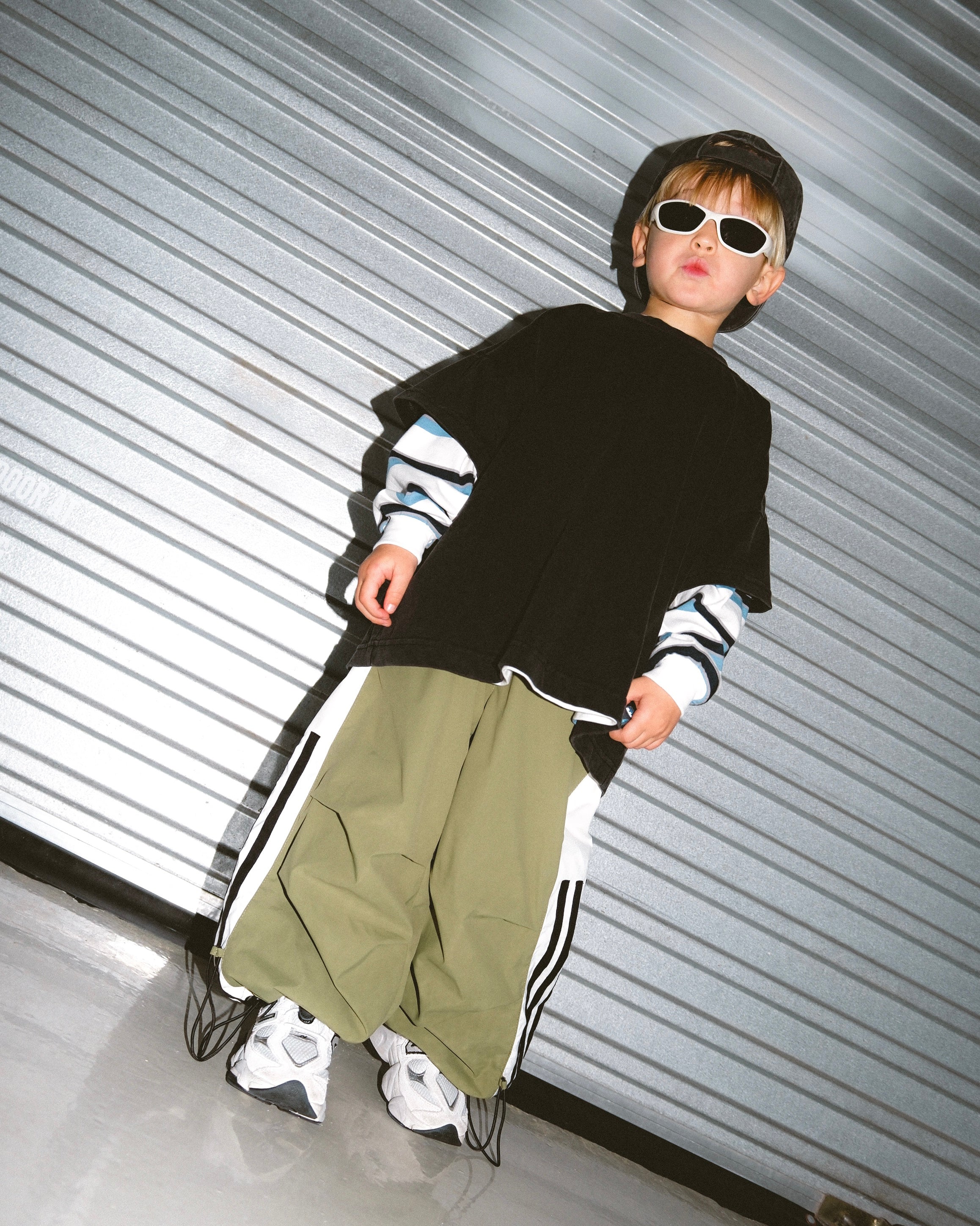 Striped LS Tee - Blue/Black/Grey