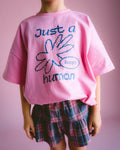 Happy Human Tee - Punchy Pink