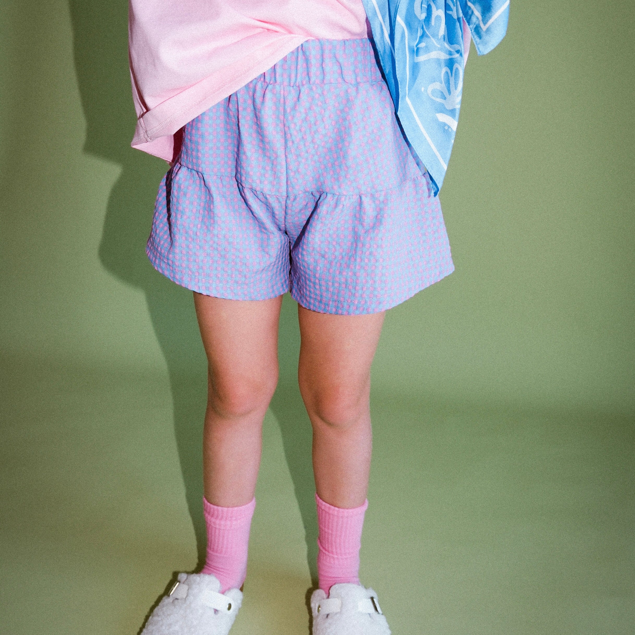 Frill Short - Pink/Purple Gingham