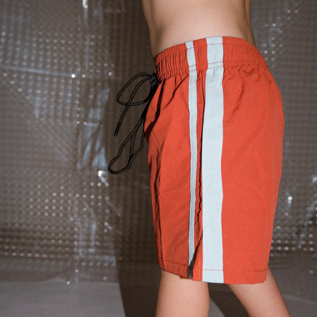 Racer Swim Short - Rust/Powder Blue