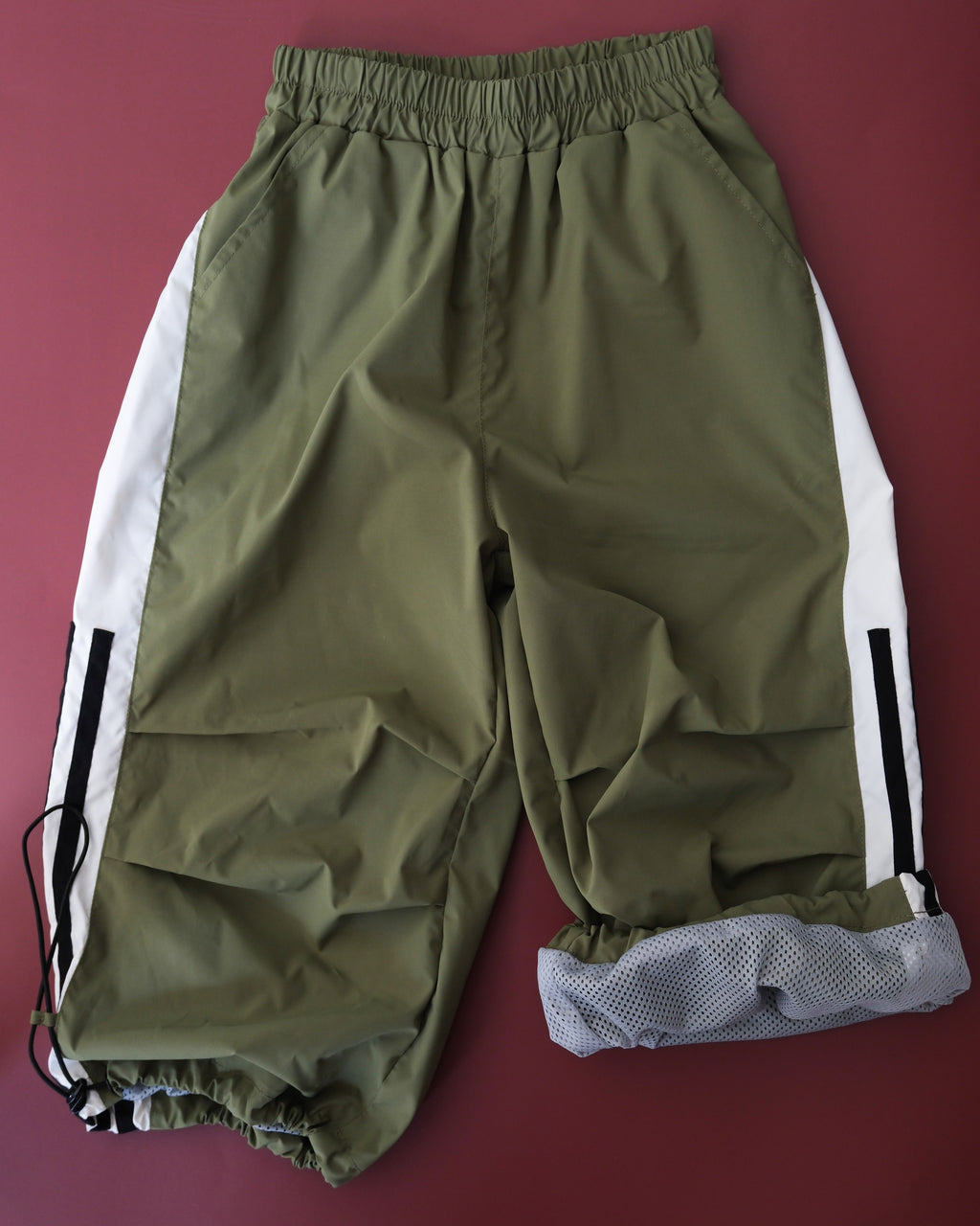 Wide Leg Tech Track Pant - Khaki