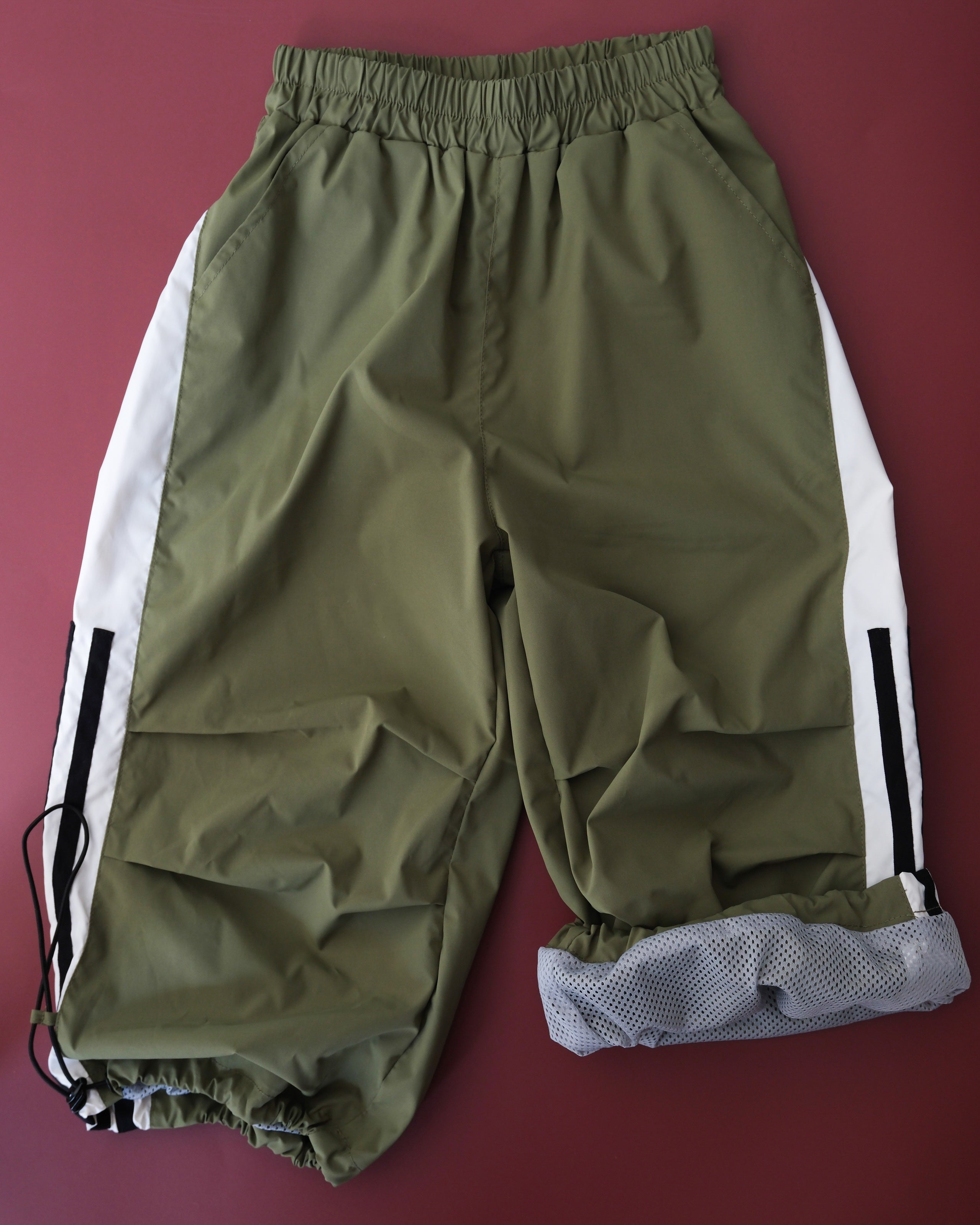 Wide Leg Tech Track Pant - Khaki