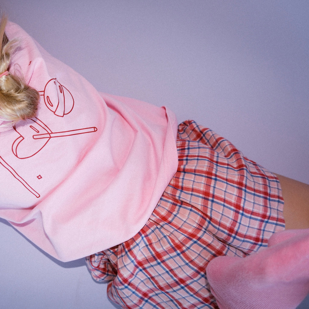 Frill Short - Plaid Pink