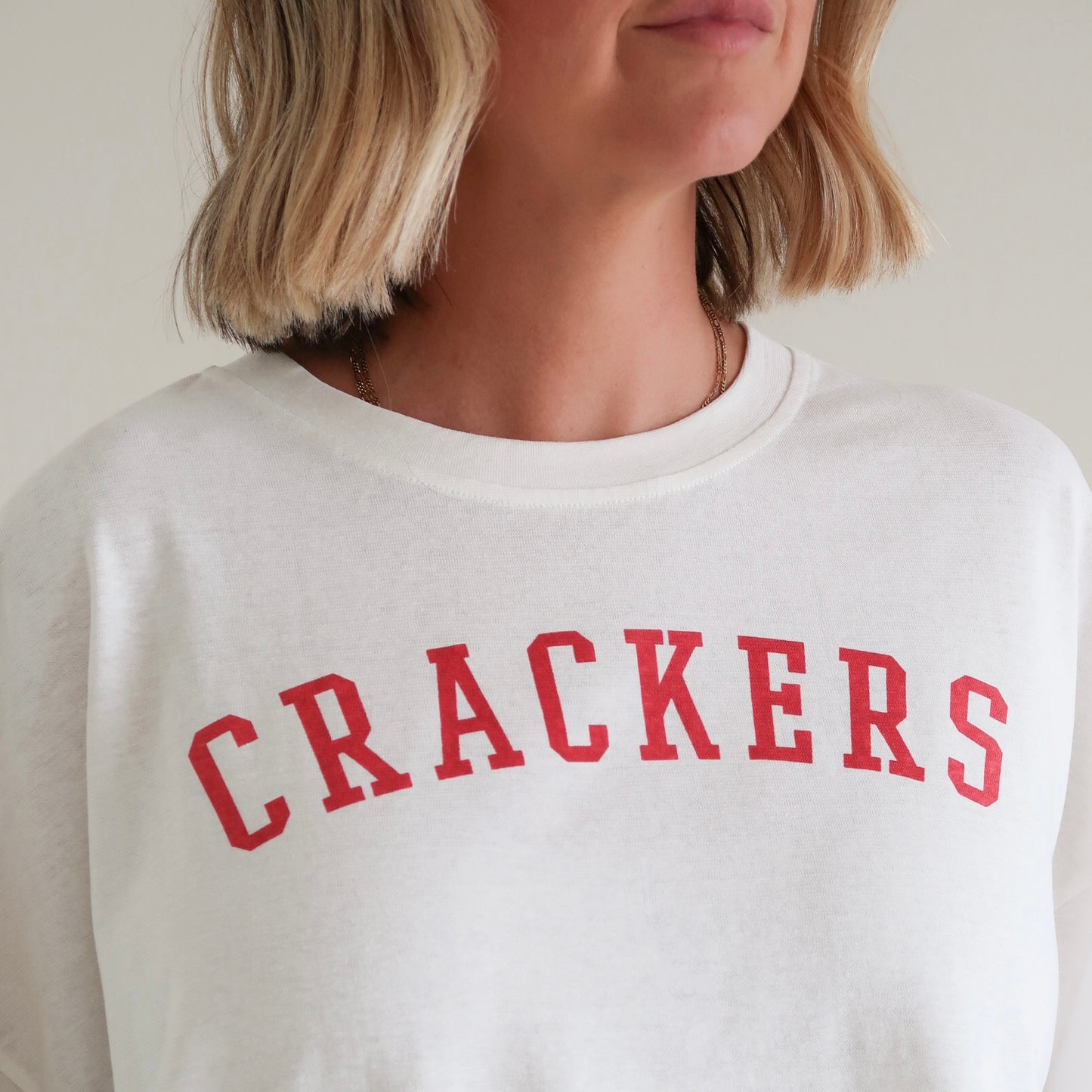 ADULTS Crackers Oversized Tee - Warm White (CLEARANCE)