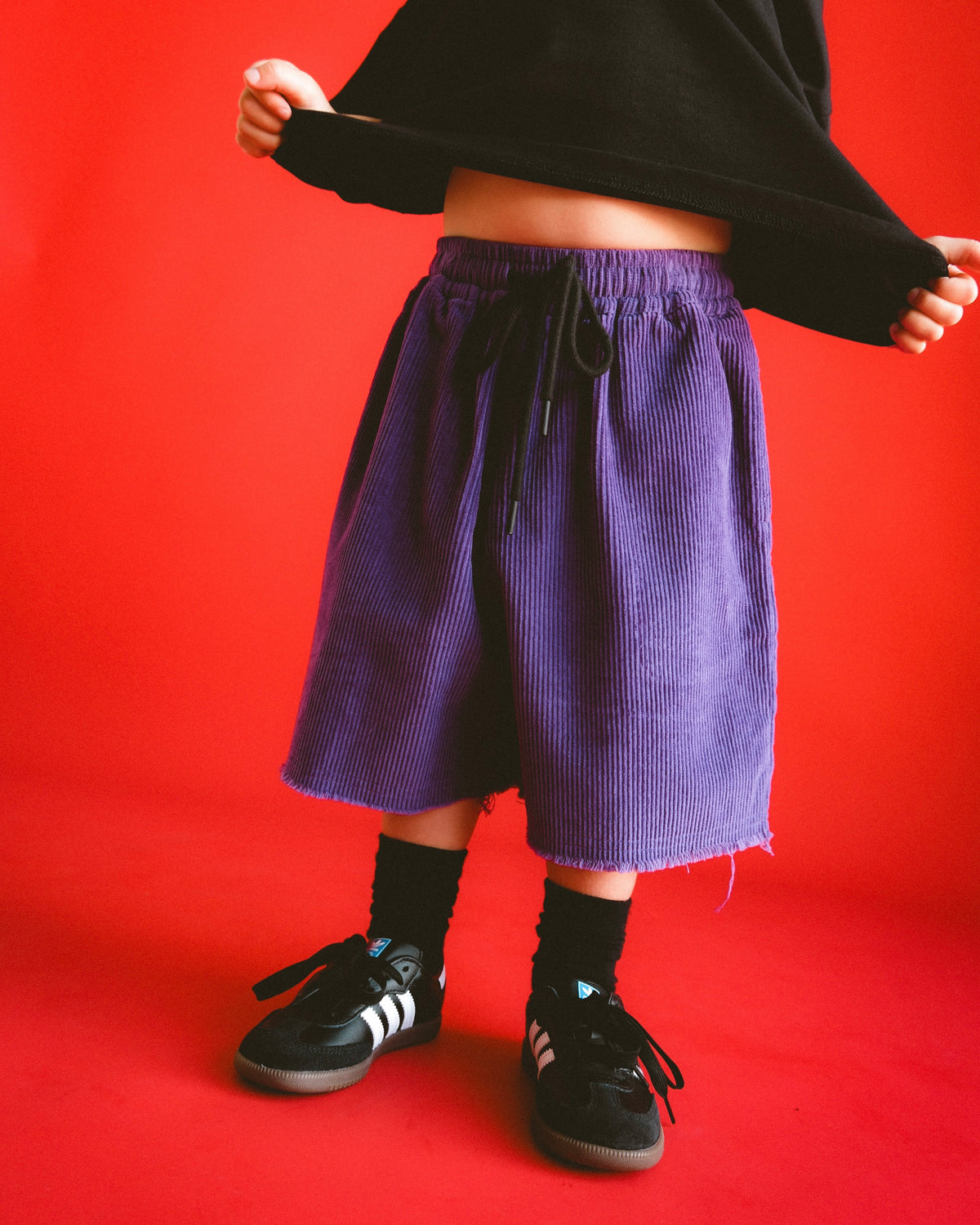 Bermuda Track Short - Purple Cord