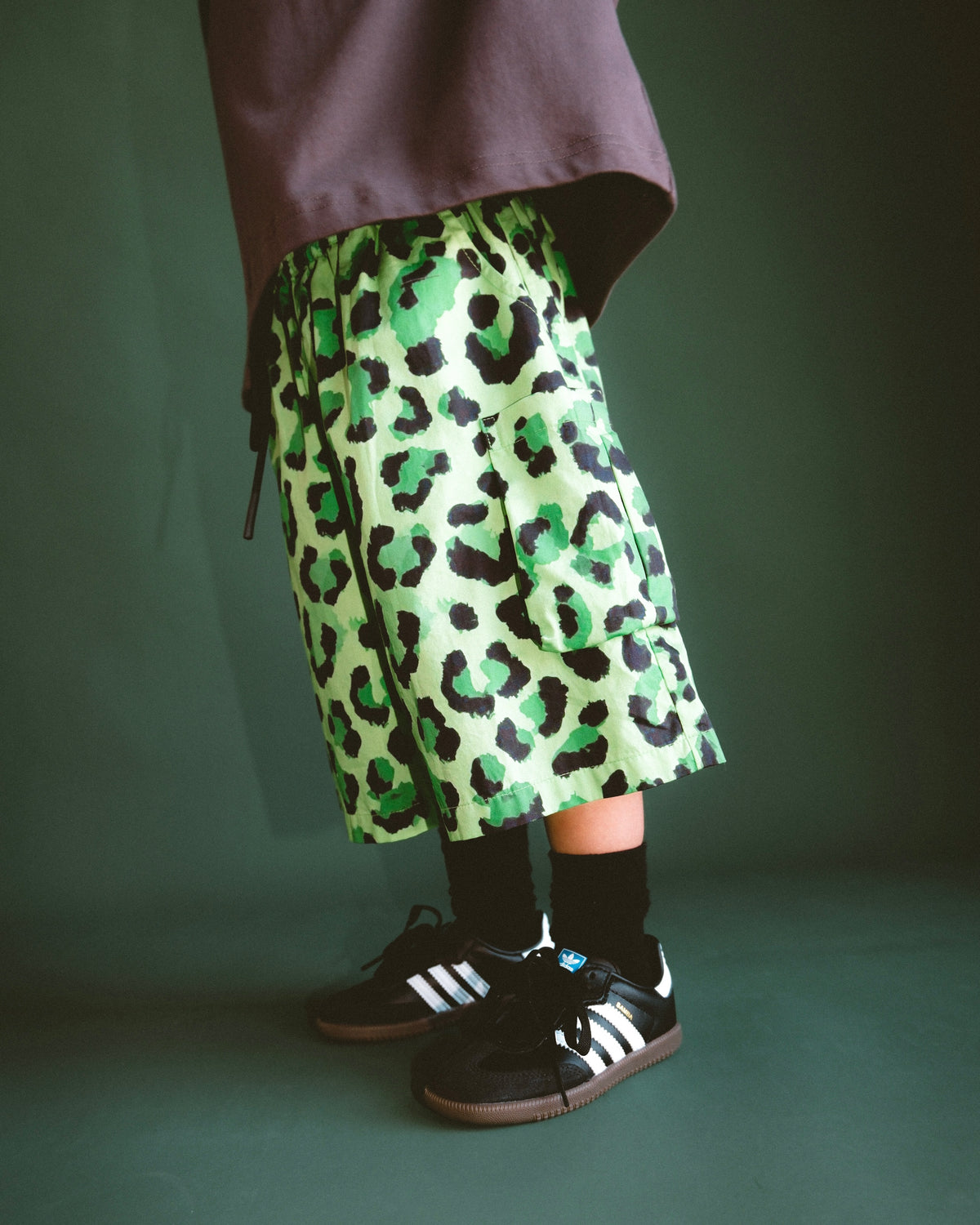 Leopard Cargo Short - Acid Lime
