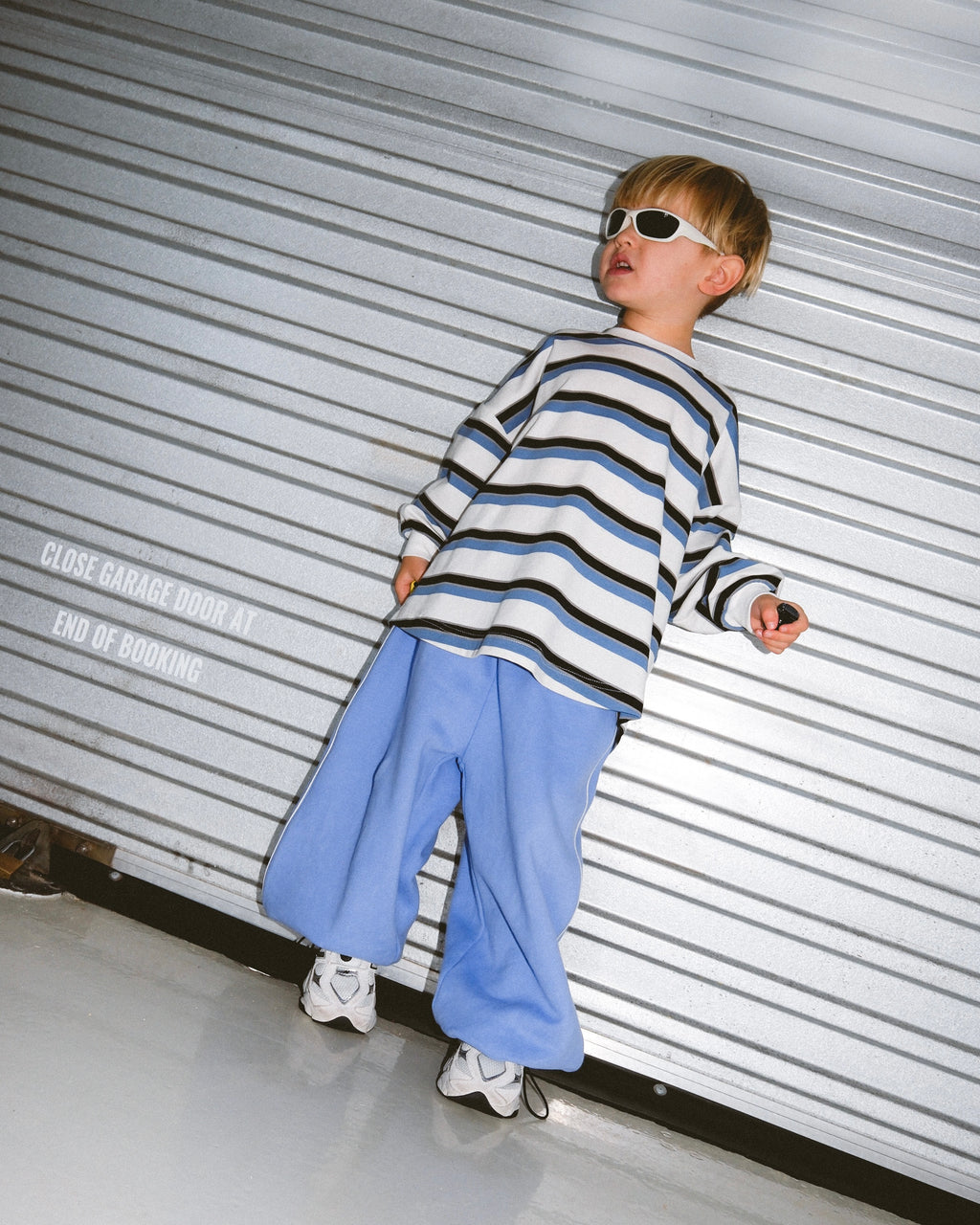 Striped LS Tee - Blue/Black/Grey