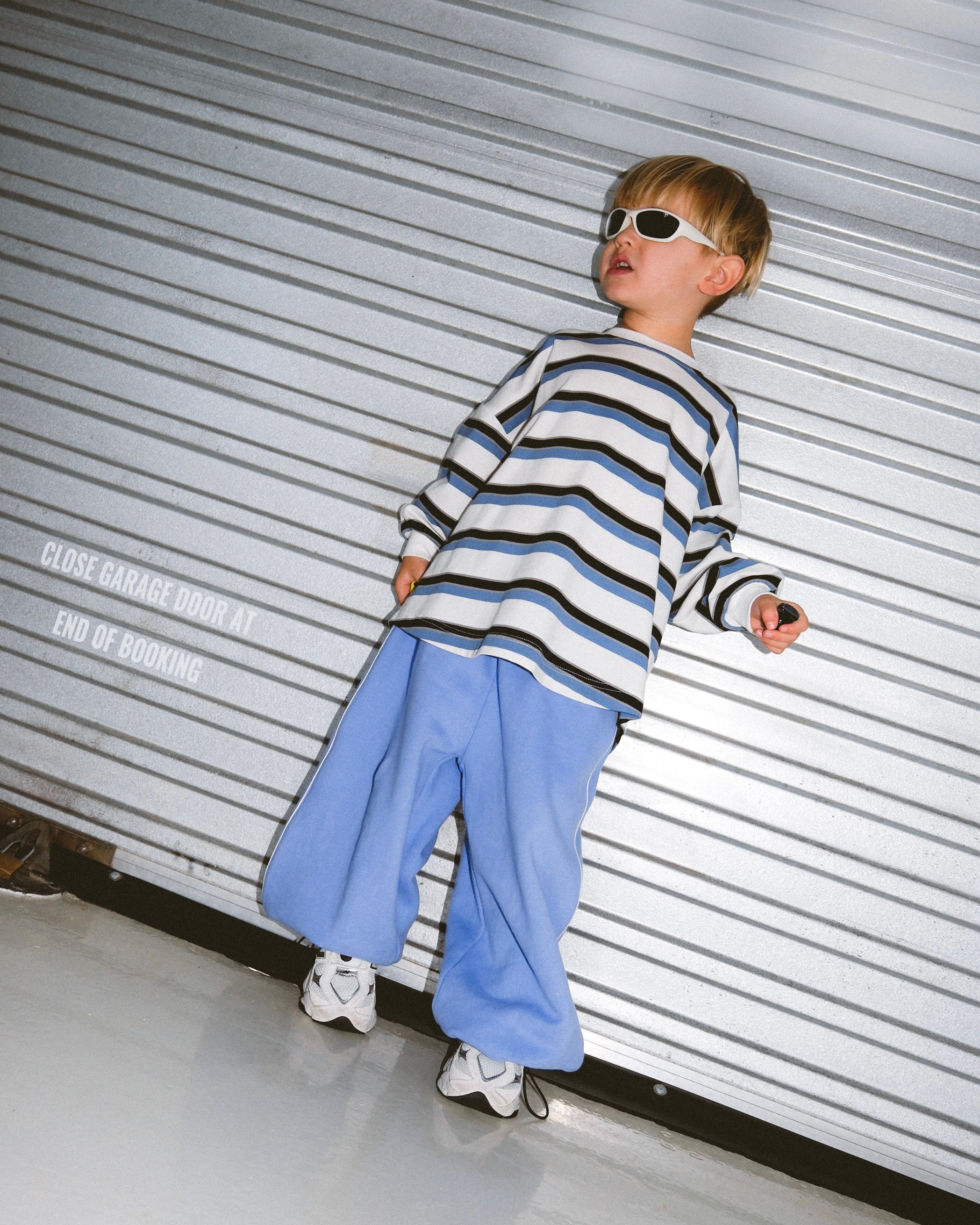 Striped LS Tee - Blue/Black/Grey
