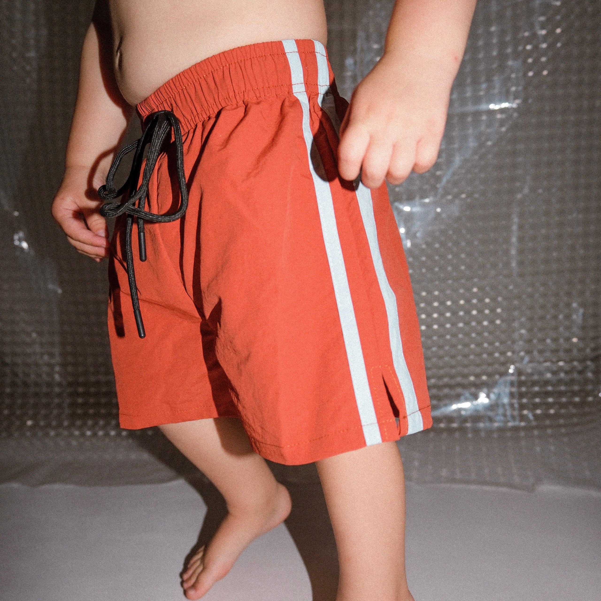 Racer Swim Short - Rust/Powder Blue