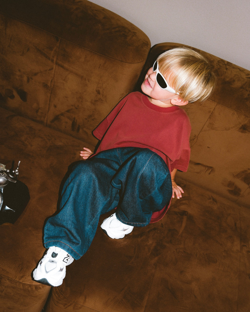 Basic Acid Wash Tee - Burgundy