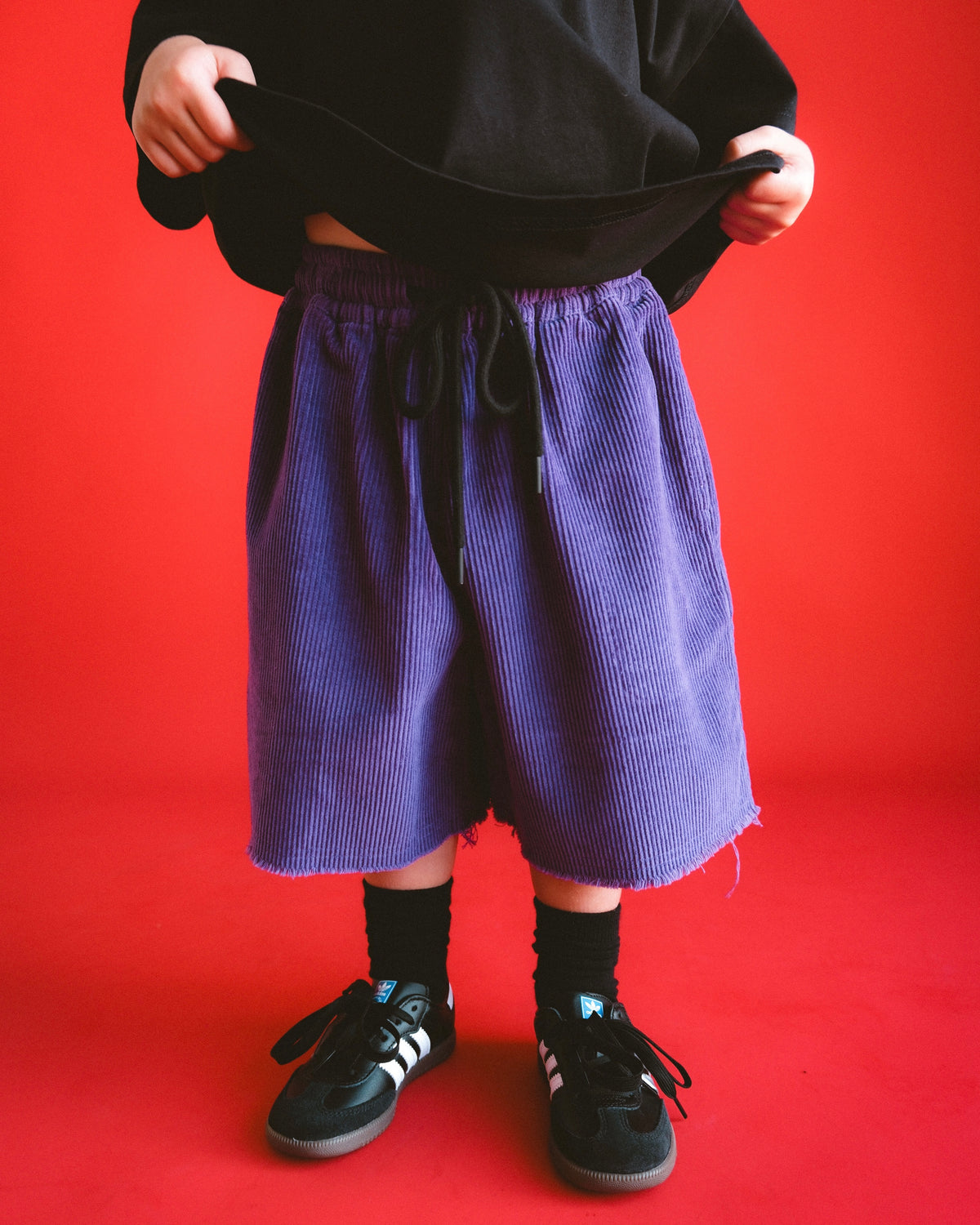 Bermuda Track Short - Purple Cord