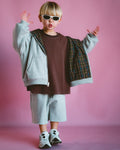Reversible Zip Hoodie - Grey Marle / Plaid