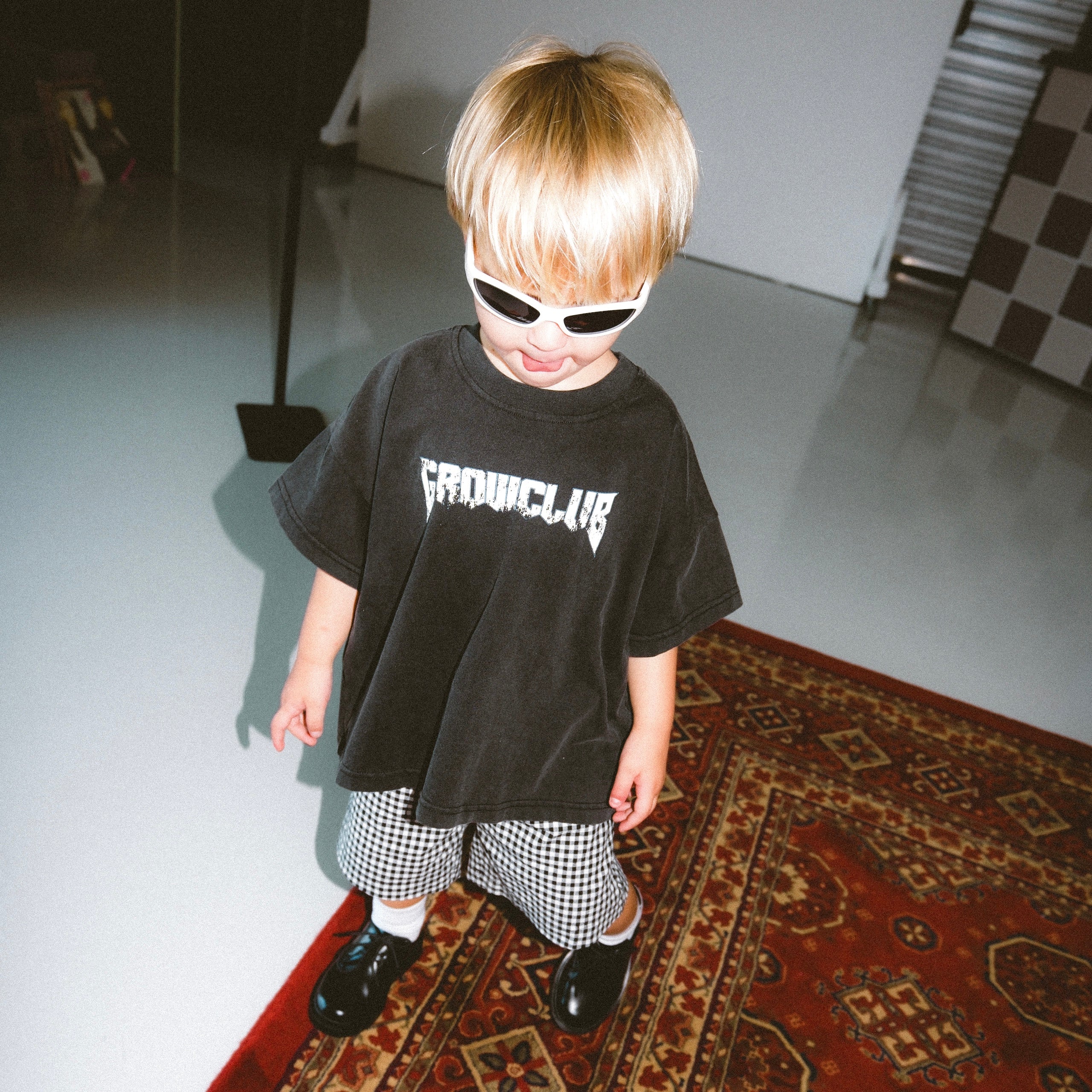 Metal Acid Wash Oversized Tee - Midnight