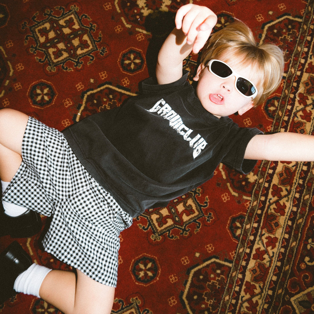 Gingham Longline Short - White / Ink