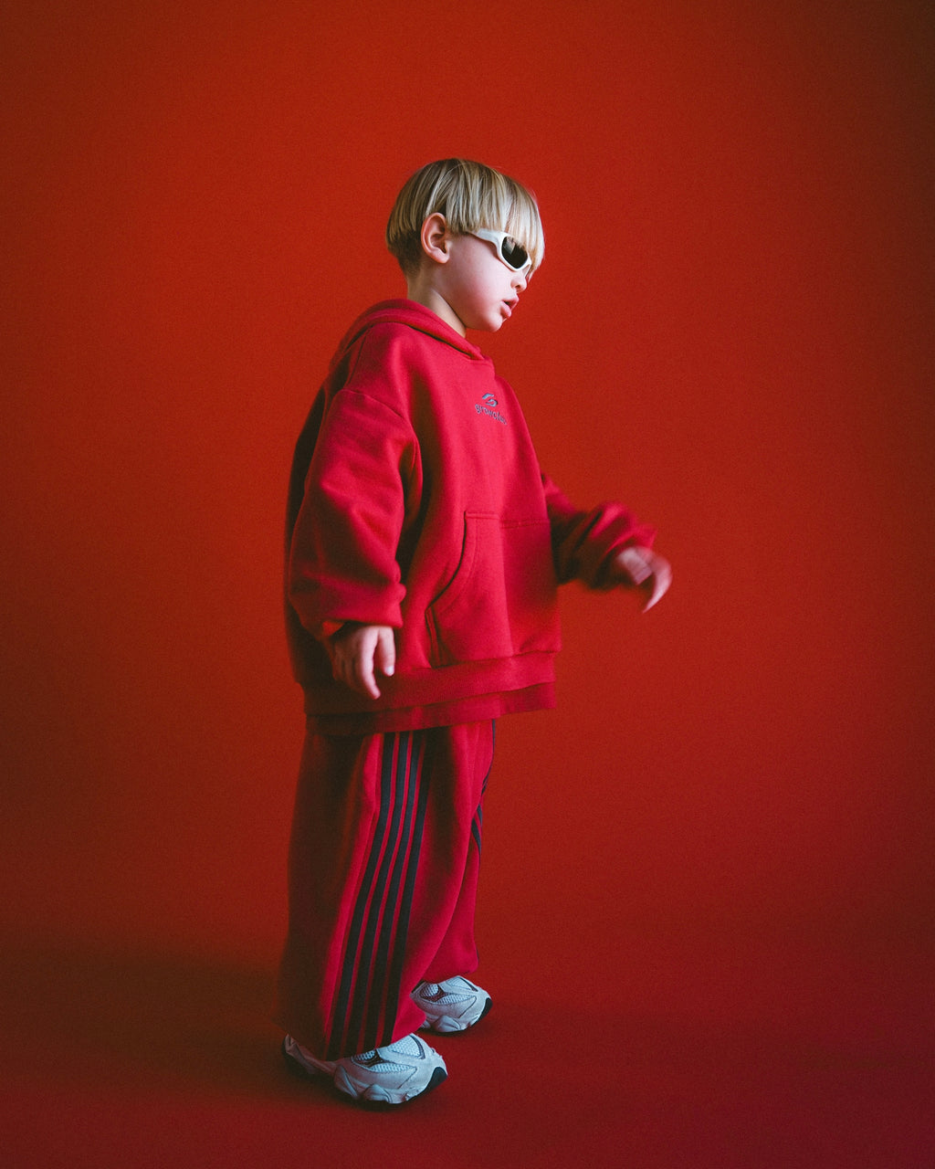Wide Leg Track Pant - Red