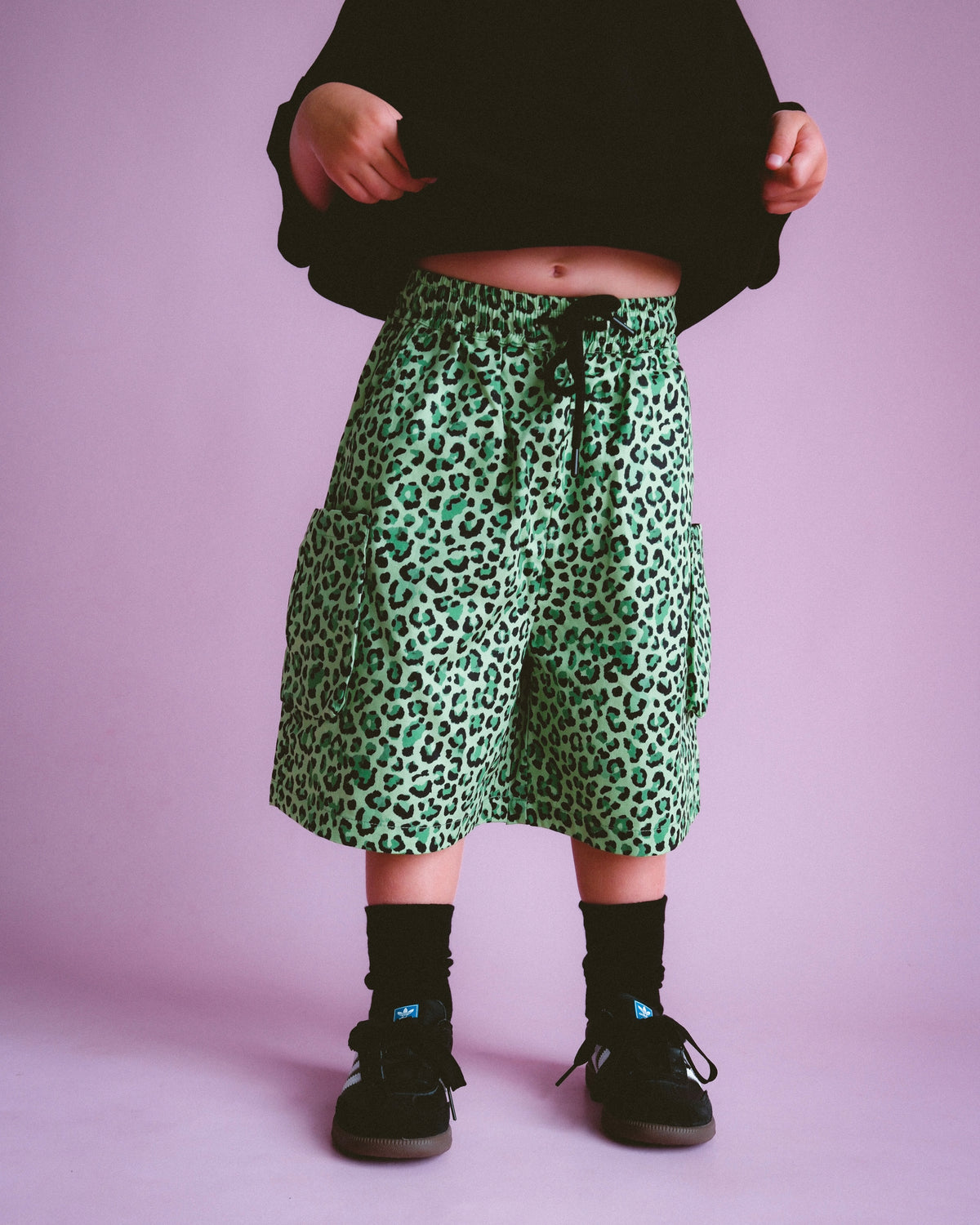 Leopard Cargo Short - Acid Lime