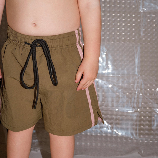 Racer Short - Khaki/Pink