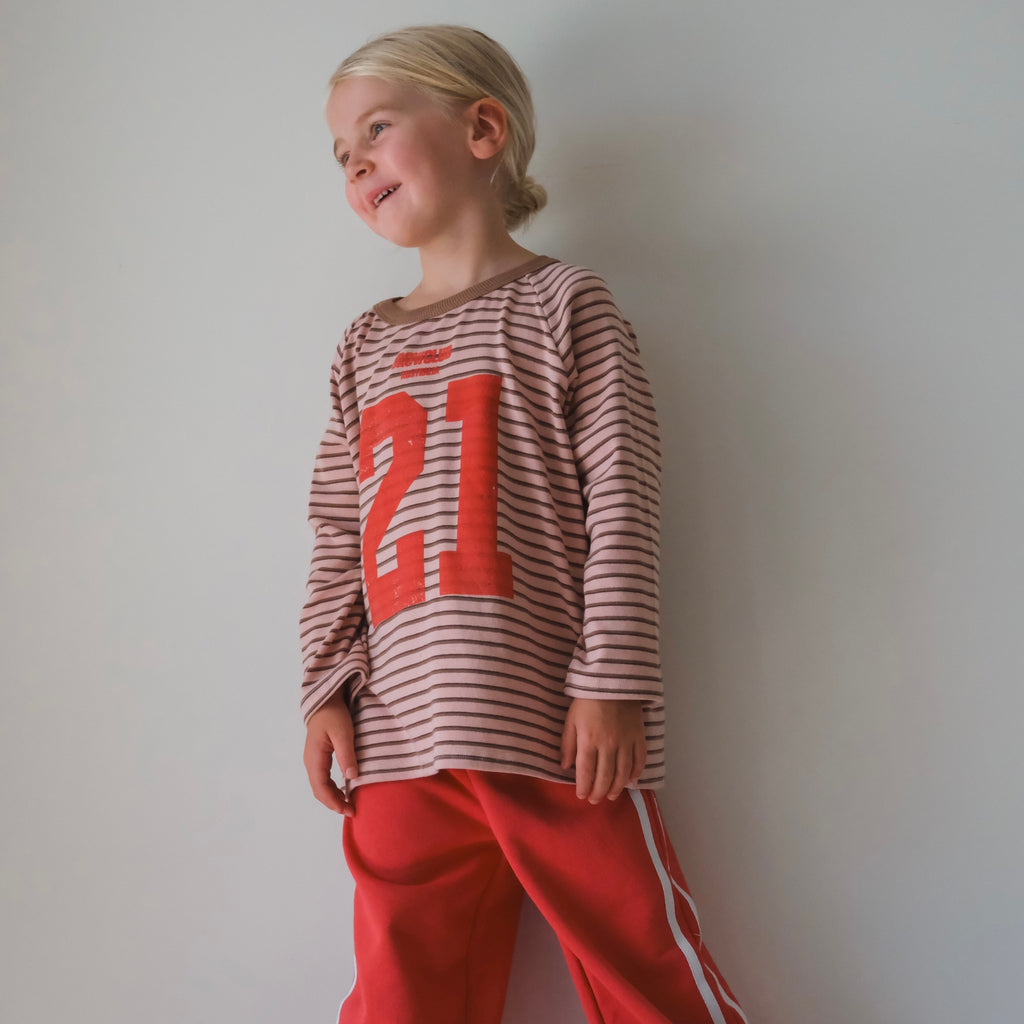 Varsity Raglan Tee - Baby Pink