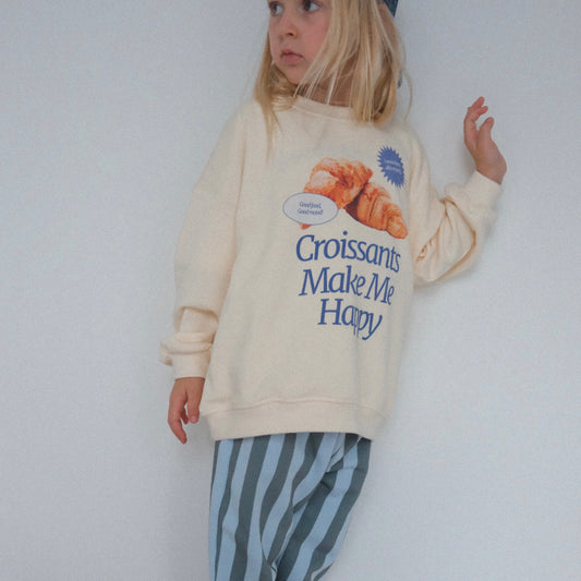 Croissants Make Me Happy Pullover - Buttercream (PRE-ORDER)