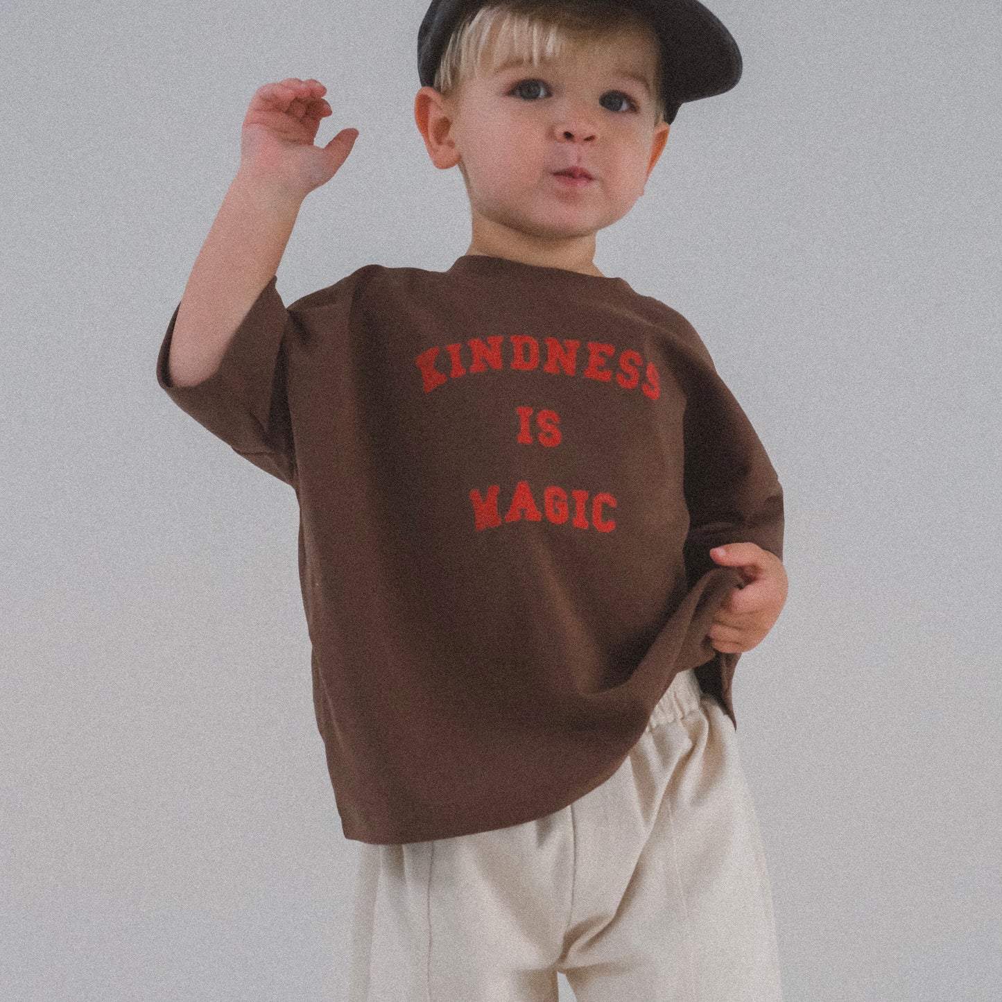 Kindness Is Magic Oversized Tee - Chocolate