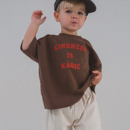 Kindness Is Magic Oversized Tee - Chocolate
