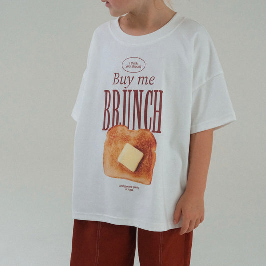 Buy Me Brunch Oversized Tee - True White (**Sample Stock)