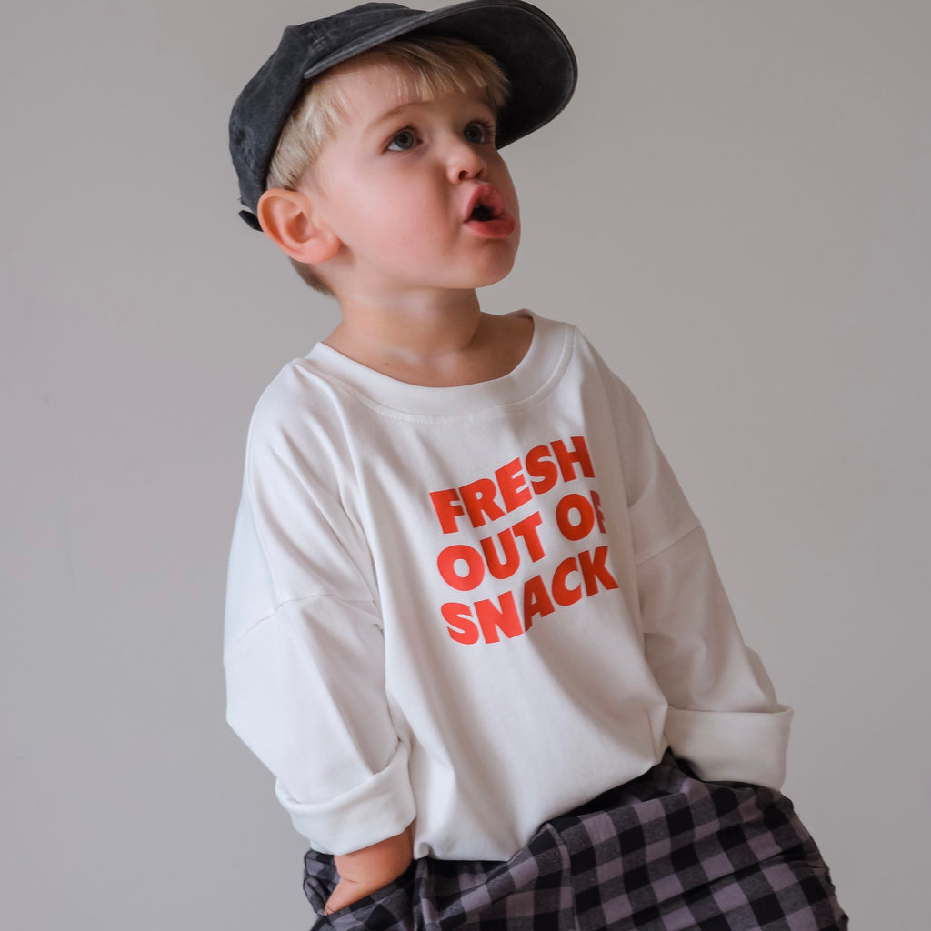 Snacks Long Sleeve Tee - True White