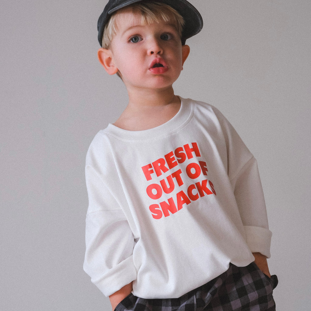 Snacks Long Sleeve Tee - True White