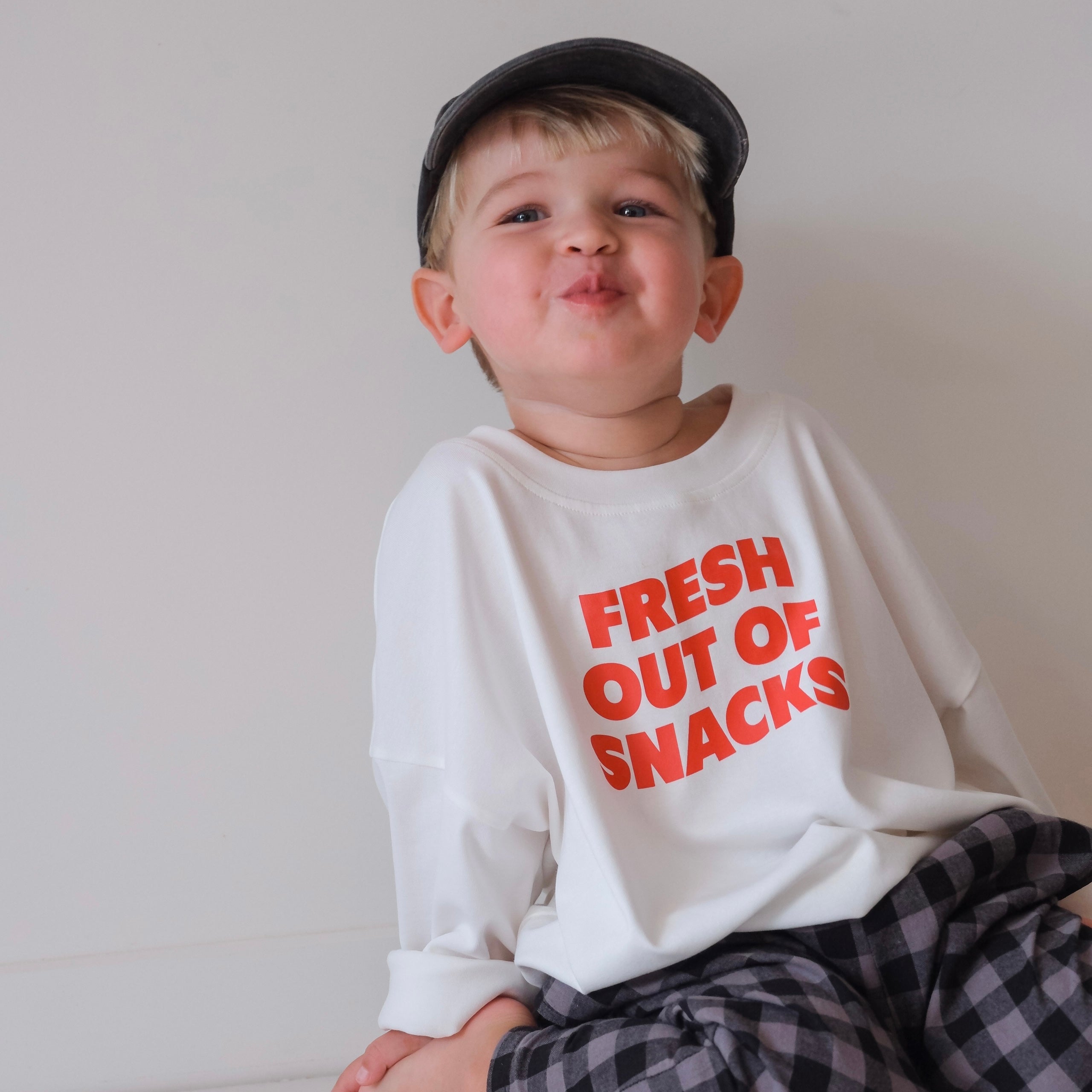 Snacks Long Sleeve Tee - True White