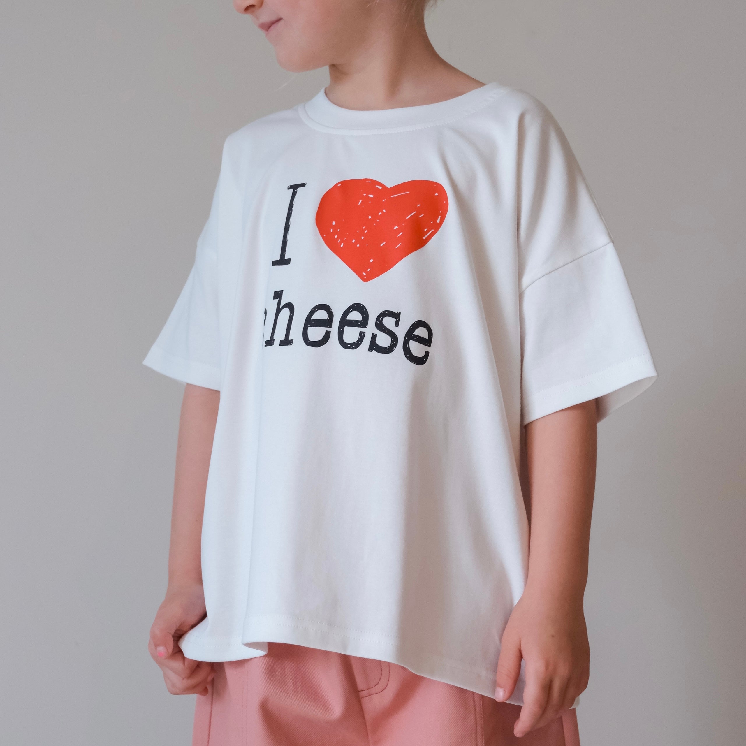 I Love Cheese Oversized Tee - True White