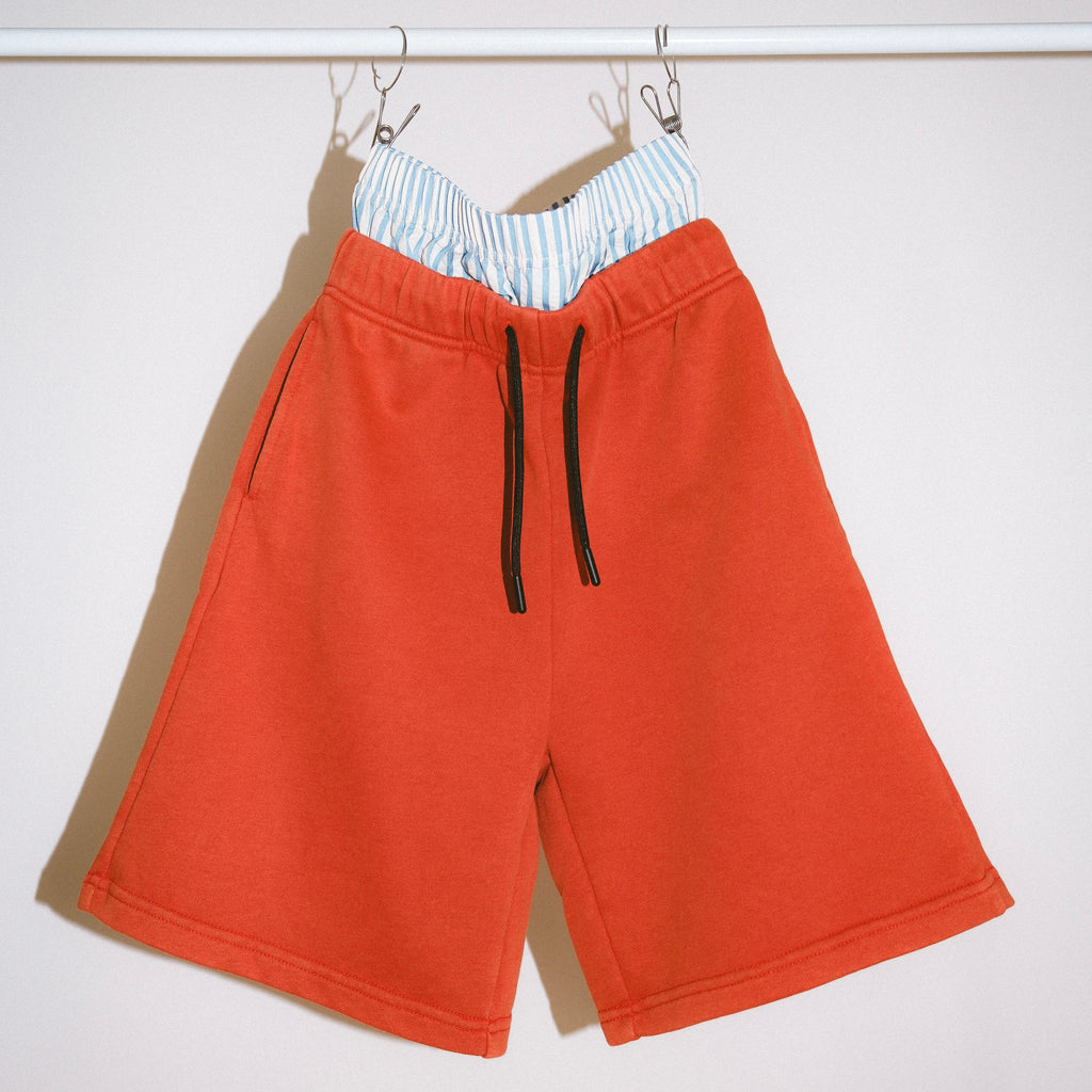Exposed Boxer Sweat Short - Red Acid Wash