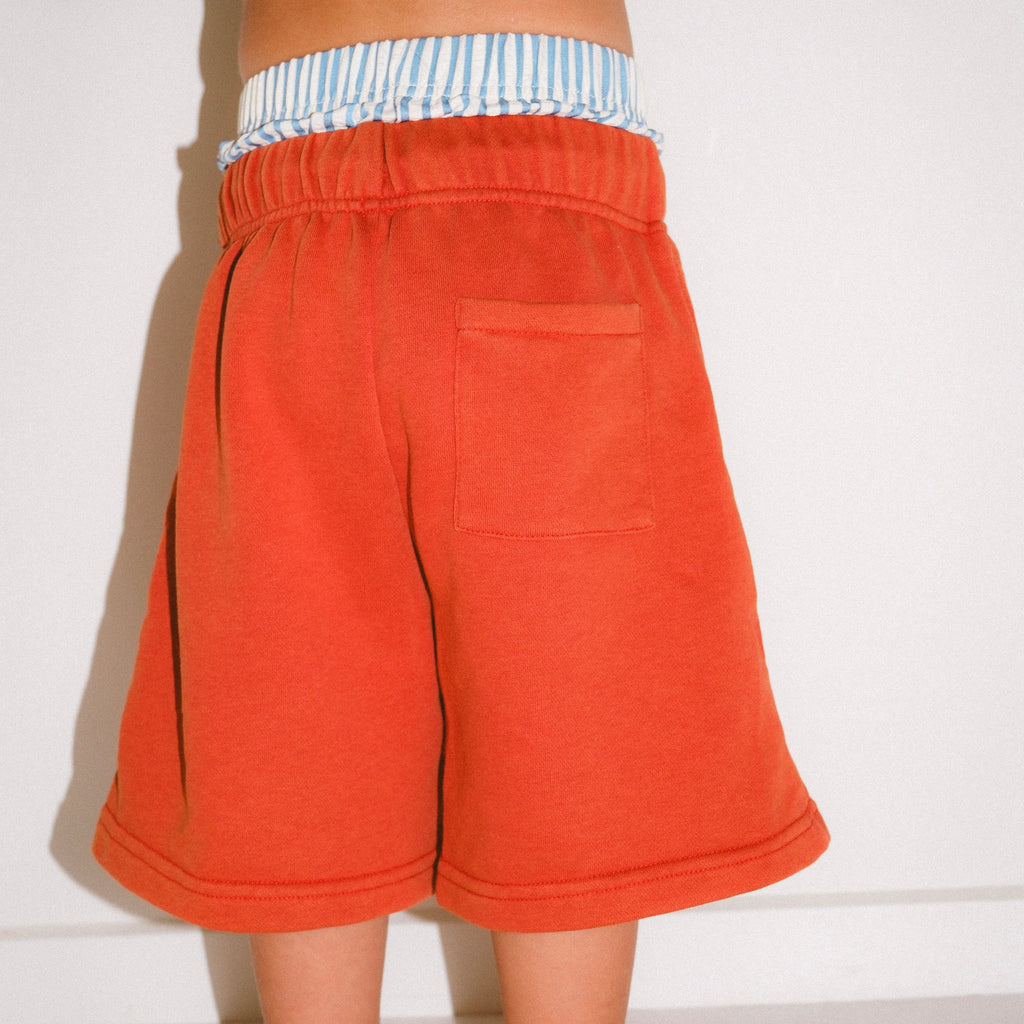 Exposed Boxer Sweat Short - Red Acid Wash