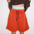 Exposed Boxer Sweat Short - Red Acid Wash