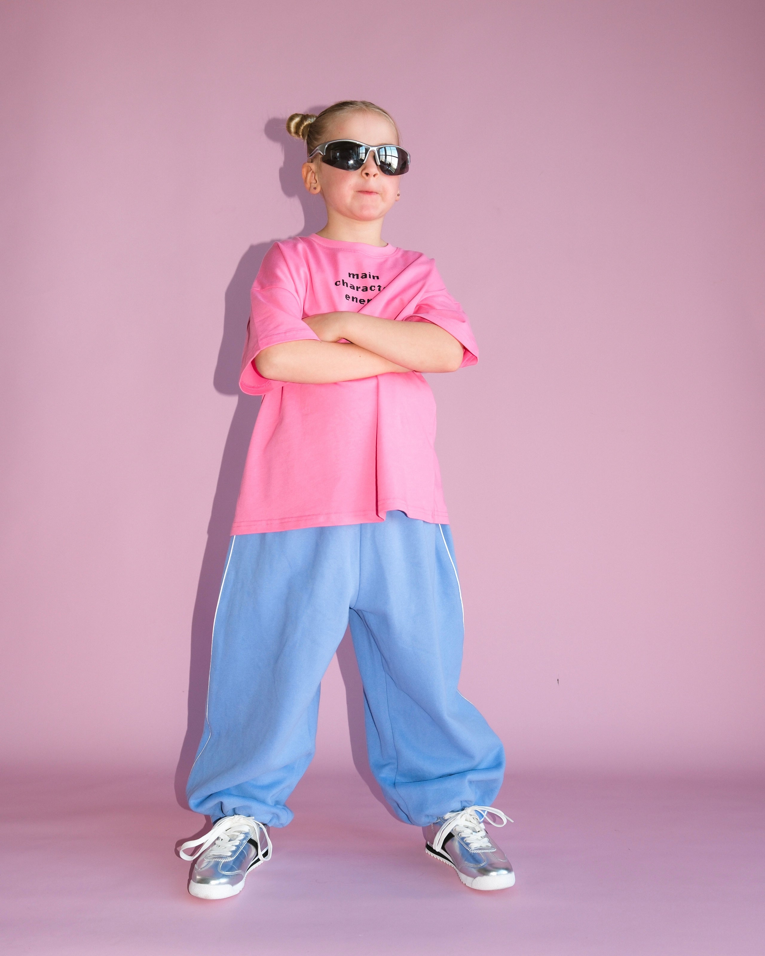 Wide Leg Track Pant - Periwinkle