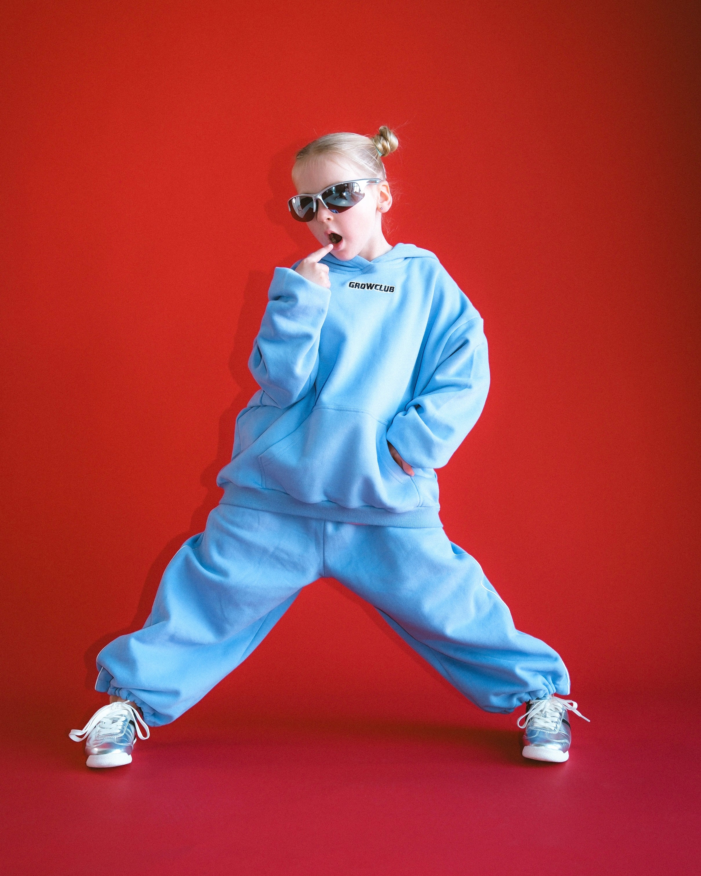 Wide Leg Track Pant - Periwinkle