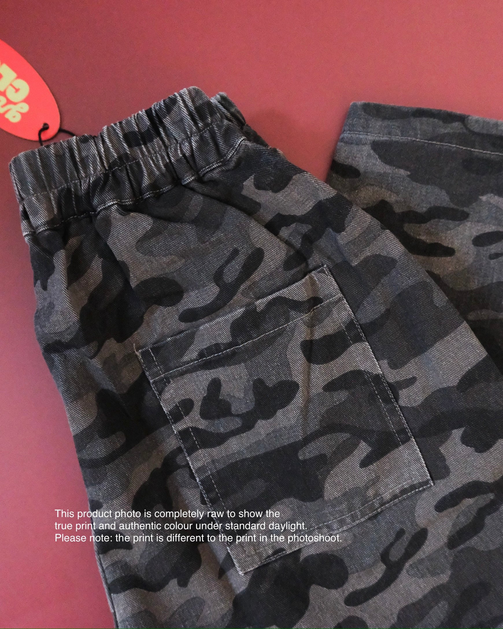 Camo Barrel Jean - Grey