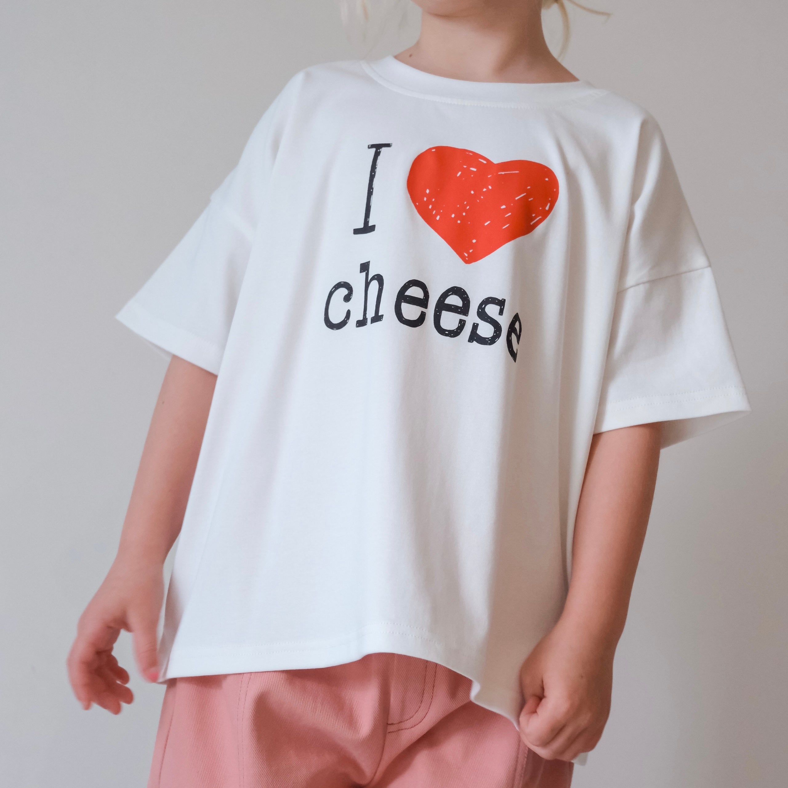 I Love Cheese Oversized Tee - True White